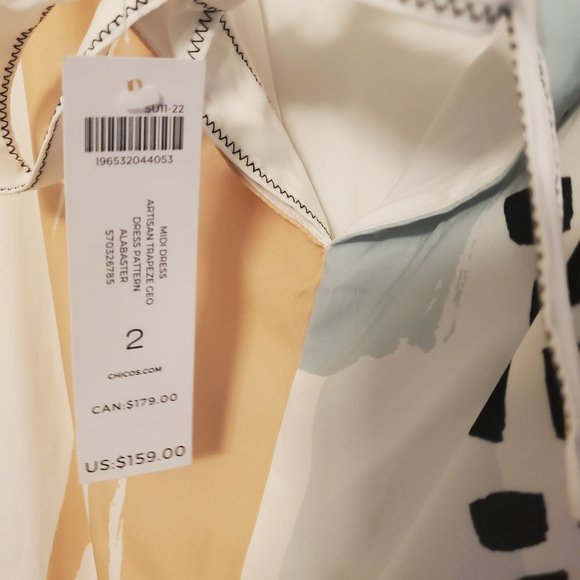 Chicos Artisan Trapeze dress Alabaster - Picture 3 of 3